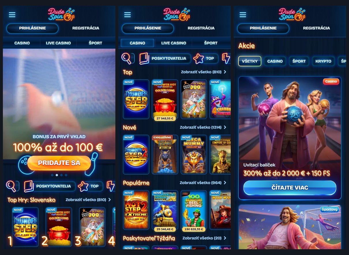 DudeSpin Casino na telefonie – wersja mobilna Android i iOS